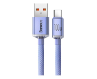 Baseus Crystal Shine Series USB-A - USB-C 100W 1,2m fioletowy - 1295806 - zdjęcie 1